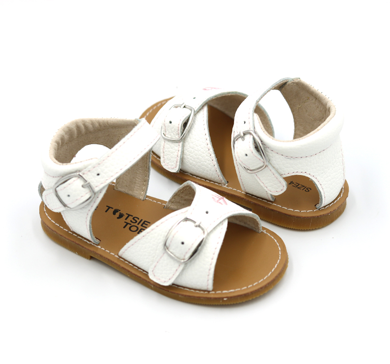 Tootsie Toes | White – Maple Sandals (Hard Sole)