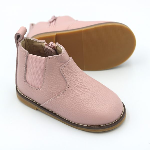 Pink Leather Charlie Boots - (Hard Sole) - Image 2