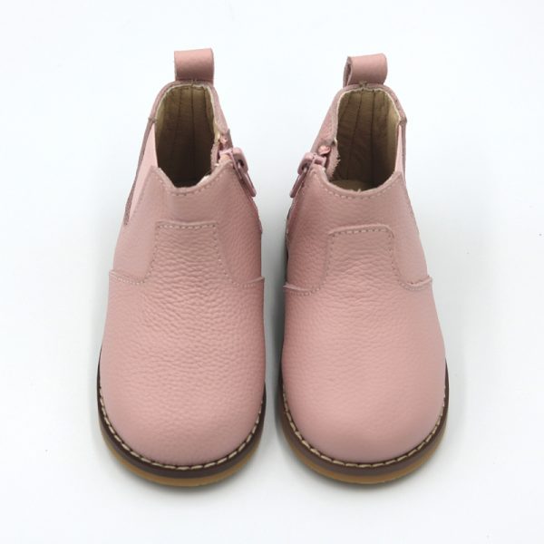 Pink Leather Charlie Boots - (Hard Sole) - Image 3