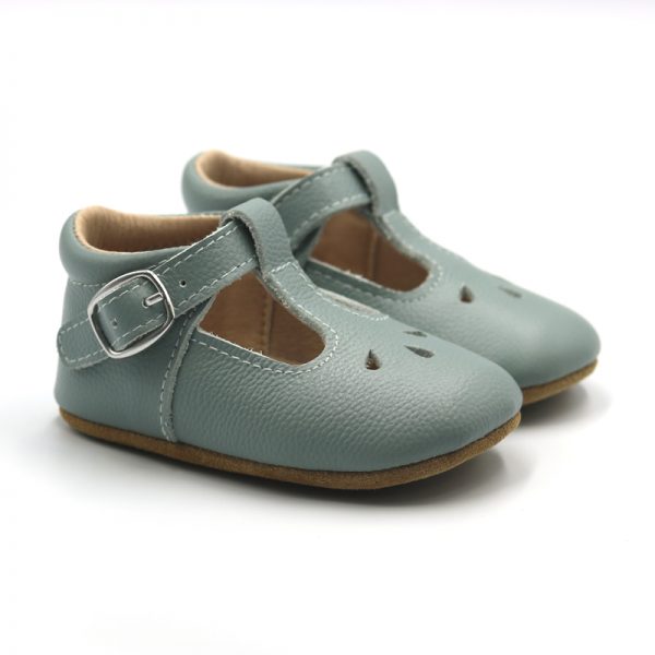 Duck Egg Blue - Sienna T-Bars (Soft Sole)