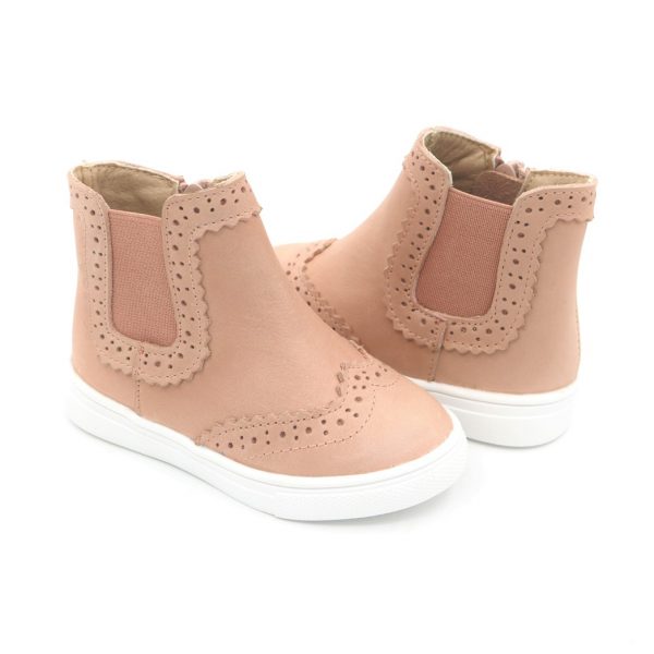 Maddie Pink Leather Boots - (Hard Sole) - Image 2