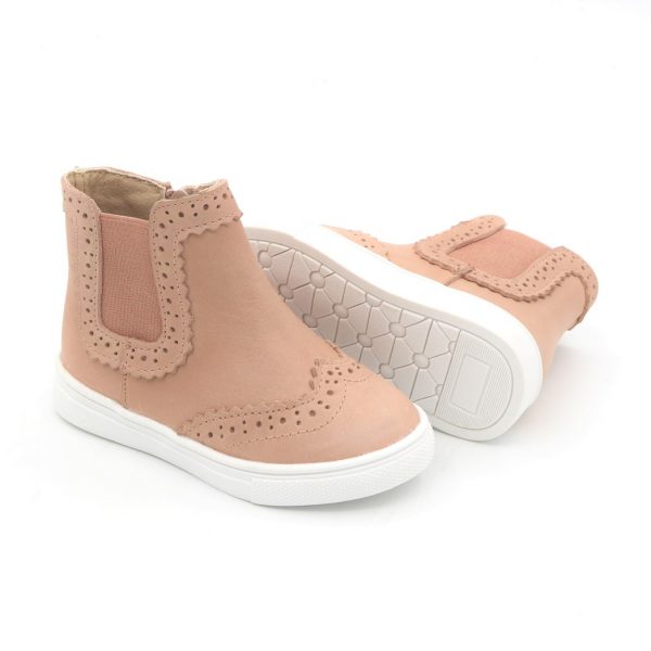 Maddie Pink Leather Boots - (Hard Sole) - Image 3